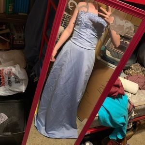 Beautiful blue two piece prom dress